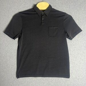 John Henry‎ Men's Black Short Sleeve Casual Polo Shirt with Pocket Size Medium